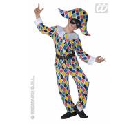 W WIDMANN MILANO Party Fashion - Costume da arlecchino, da bambini, composto da giacca, pantaloni, cintura e cappello, per carnevale e feste a tema