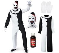 Costume Art the Clown Uomo Costume Clown Horror Halloween Kit di Travestimento