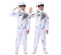 Costume astronauta spaziale per travestimento da ragazzo, ragazza, cosplay, carnevale, scena per feste scientifiche e travestimenti di Halloween con tuta integrale