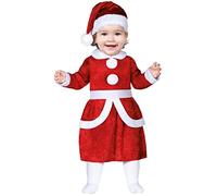 Costume Babba Babbo Natale Santa Claus bambina neonata 18-24 mesi