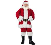 Costume babbo natale americano in velluto pesante rosso scuro extra large