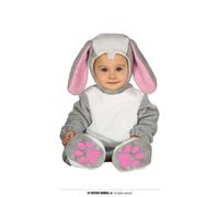 COSTUME CONIGLIO GRIGIO CARNEVALE VESTITO BAMBINO NEONATO UNISEX CONIGLIETTO