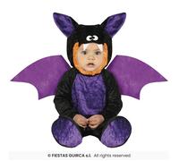 FIESTAS GUIRCA costume pipistrello neonato nero viola con cappuccio e ali