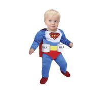 COSTUME SUPER EROE CARNEVALE VESTITO SUPERBABY NEONATO SUPERMAN BAMBINO MILK