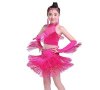 Costume ballo latino con frange, per spettacoli e feste 2-15 anni.