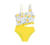 Costume Bambina Costume da Bagno per Bambini Primavera Estate Stampa Limone Senza Maniche Gilet da Vacanza Pantaloncini da Spiaggia Costume Intero Bambina Piscina 5-14 Anni