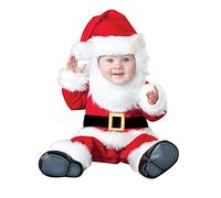 Costume Bambino Neonato Natale, 4 PCS Vestito Babbo Natale Ragazza Ragazzo Top + Pantaloni + Cappello + Calzini Set Carina Partito Pigiami Regalo (D1-Red, 12-24 Months)