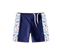 Costume Bambino Ragazzo, Costume Bambino Mare, Custome da Bagno, 1 Pezzi (IT, età, 10 Anni, 11 Anni, Regular, Blu + Bianco)