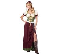 Costume bavarese tedesco da donna, costume tradizionale bavarese per Oktoberfest, costume per feste di Halloween e festival della birra (colore: marrone 2, L)