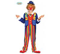 Costume Bimbo 7/9 Anni Clown Pagliaccio Circo Carnevale Travestimento Halloween
