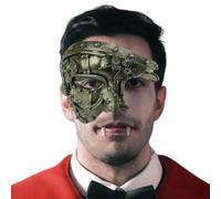 Costume - Bronze Shell, Industrial Goggle Eye Guard | Half Face Punk Masque Steampunk Metal Masque Masque Halloween Costume Party, Phantom Of The Operas, Ball