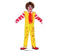 FIESTAS GUIRCA Costume da Signor McKiller - Tuta Gialla da Pagliaccio Pazzo - Costume Halloween Bambino 7-9 Anni