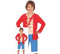 Costume capitano dei pirati senza cappello di paglia bambino