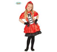 Costume cappuccetto rosso bambina vestito rosso e nero con cappuccio carnevale