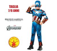COSTUME CARNEVALE BAMBINO CAPITAN AMERICA AVENGERS 7/8 ANNI RUBIES 640833
