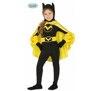 COSTUME CARNEVALE BATGIRL VESTITO GUIRCA BAMBINA SUPER EROINA BATMAN DONNA NERO