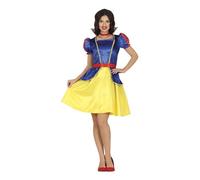 COSTUME CARNEVALE BIANCANEVE DONNA FIABA VESTITO PRINCIPESSA DEL BOSCO ADULTA