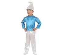 Costume Carnevale Bimbo Travestimento Bambino Nano Blu Puffo PS 19955