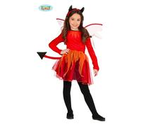 COSTUME CARNEVALE DIAVOLO BAMBINA VESTITO GUIRCA DIAVOLETTA DEMONE HALLOWEEN