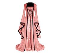 Costume Carnevale Donna Curvy, Vestito Dama 800 Donna con Maniche a Tromba, Abito Tradizionale Irlandese per Donne Rinascimentali, Cosplay, Carnevale, Feste di Halloween Costume Carnevale Donna