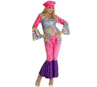 Costume Carnevale Donna Hippie Figli dei Fiori Anni 60 PS 28705