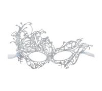 Costume Carnevale Donna - Protezione per Il da Ballo per Il Trucco da Donna Dipinta con Polvere d'oro Protezione per Il per Feste di A Mezza Faccia con più Angoli (Silver, One Size)