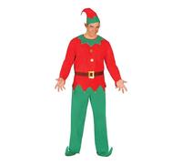 COSTUME CARNEVALE ELFO ADULTO VESTITO GUIRCA ELFO AIUTANTE BABBO NATALE UOMO