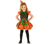 COSTUME CARNEVALE HALLOWEEN STREGA ZUCCA 2/3 ANNI
