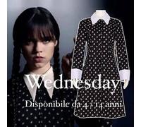 COSTUME CARNEVALE MERCOLEDI FAMIGLIA ADDAMS SERIE TV NETFLIX BAMBINA E DONNA