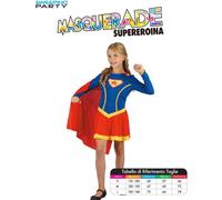 COSTUME CARNEVALE PARTY SUPERWOMAN SUPER EROINA BAMBINA RAGAZZA TAGLIA S/M/L