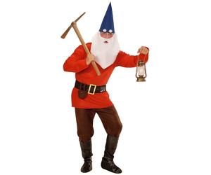 Costume Carnevale Uomo Gnomo Del Bosco ROSSO taglia L