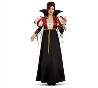 Costume Carnevale Vampiressa Donna Regale Halloween Vestito Vampiro con Bavero