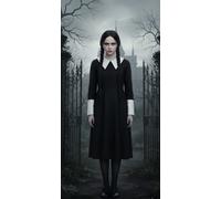 Costume Carnevale Vestito Mercoledi Famiglia Addams Bambina Horror Serie TV