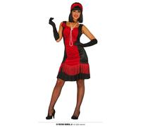 COSTUME CHARLESTON ROSSO E NERO ADULTA TAGLIA L 42 44