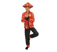 P'TIT CLOWN - Costume Capodanno cinese per bambini - Perfetto per feste e eventi a tema - Poliestere - Rosso (Ragazzo, 10-12 anni)