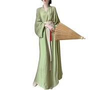 Costume cinese Hanfu a maniche larghe, colletto incrociato, dinastie Wei Jin, abito tradizionale antico con cintura, 21# Verde, Medium