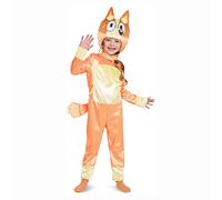 Disguise Costume da bingo per bambini, costume ufficiale dei personaggi Bluey con tuta e maschera, taglia classica per bambini, L (4-6)