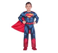 Ufficiale Superman Petto Muscoloso Costume Supereroe Costume Adulto Uomo Bambini