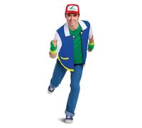 Costume classico per adulti di Ash Ketchum dei Pok mon, taglia LargeX-Large
