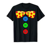 Costume Clown Camicia Grande Papillon e Bottoni Grandi Maglietta