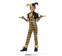 COSTUME CLOWN GLITTER NERO/ORO 7-9 ANNI