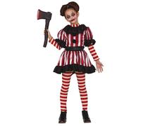 Costume clown horror vintage pagliaccio assassino vestito Guirca bambina 3-12