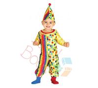 Costume Clown Pagliaccio 6/12 mesi Bambino Vestito Carnevale