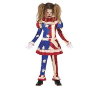 FIESTAS GUIRCA Costume da Pagliaccio Malvagio Americano degli EE-UU - Costume Bambina Halloween 5-6 Anni