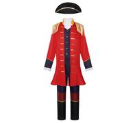 Costume Coloniale Uomo Cappotto Storico Patriottico Giacca Pantaloni | Giacca del Fondatore per la Rivoluzione e l'Indipendenza Halloween Cosplay Patriottico
