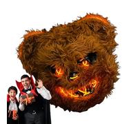 Costume Con Copertina Per Viso Di Animale Luminoso, Cover Per Viso Di Animale Luminoso | Maschera Da Coniglietto Di Halloween,Divertente Copertura Per Il Viso Regolabile Per Halloween Party Cosplay Co