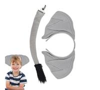 Costume con orecchie da elefante, costume realistico con coda di elefante, morbido costume da elefante per bambini con coda, per Halloween
