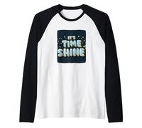Costume con Scritta It's Time to Shine per Ragazzi e Ragazze Maglia con Maniche Raglan