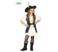 COSTUME CORSARA PIRATESSA BLU 7-9 ANNI