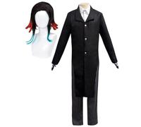 Costume Cosplay Anime Da Uomo Per Uniforme Enmu Set Completo Con Parrucca Giacca Pantaloni Camicia Festa Di Halloween (Nero,M)